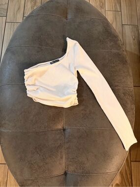 Zara One-Shoulder Ribbed Crop Top